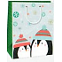 Ditipo Geschenkpapiertüte 26,4 x 13,6 x 32,7 cm Weihnachten - Pinguine