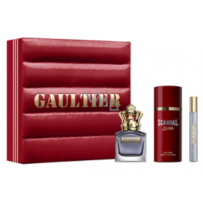 Jean Paul Gaultier Scandal Pour Homme Eau de Toilette 50 ml + Deodorant Spray 150 ml + Eau de Toilette 10 ml Miniatur, Geschenkset für Männer