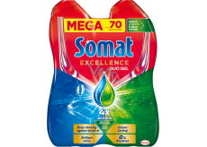 Somat Excellence Duo Gel Fettschneidendes Spülmaschinengel für perfekte Sauberkeit und strahlenden Glanz 70 Dosen 2 x 630 ml, Duopack