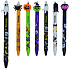 Colorino Gummierter Kugelschreiber Halloween schwarz weiß ghost, blaue Mine 0,5 mm