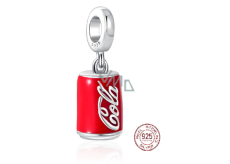 Charm Sterling Silber 925 Coca Cola in einer Dose, Armband Anhänger, Essen und Trinken