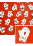 Nekupto Weihnachtsgeschenkpapier 70 x 500 cm Rot, Handschuhe