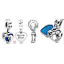 Charm Sterling Silber 925 Disney Lady and Tramp, Anhänger für das Armband