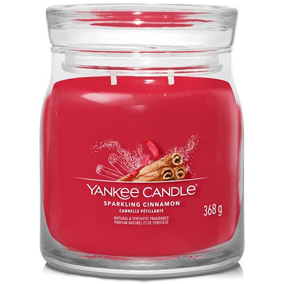 Yankee Candle Sparkling Cinnamon - Sparkling Cinnamon Duftkerze Signature medium Glas 2 Dochte 368 g