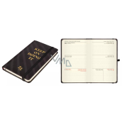 Albi Pocket Diary 2025 mit Gummiband - Schwarz mit Goldschrift 9,3 x 15 x 1,3 cm