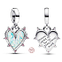 Charm Sterlingsilber 925 Freundschaft 2-in-1, Anhänger für Armband Liebe
