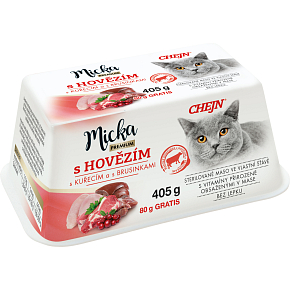 MICKA mit Rindfleisch Dose 405g (325g+80g GRATIS) MICKA mit Rindfleisch Dose 405g (325g+80g GRATIS)