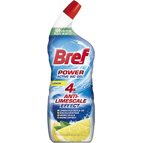 Bref WC Gel Power Aktiv Gel Zitrone mit Lufterfrischer, 750 ml