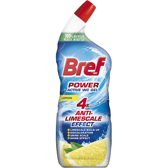 Bref WC Gel Power Aktiv Gel Zitrone mit Lufterfrischer, 750 ml