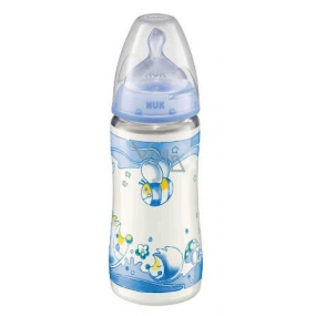 Nuk Plastic Nursing Bottle Blau Silikon Sauger 0-6 Monate Größe 1 300 ml