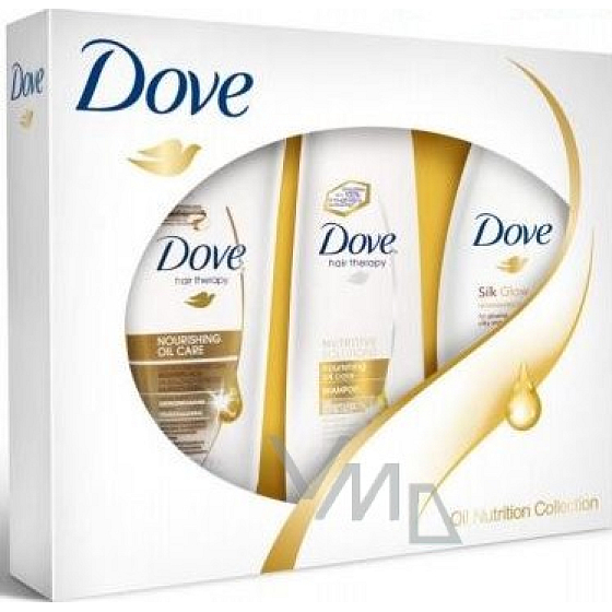 Dove Hair Therapy Nourishing Oil Care Shampoo 250 ml + Conditioner 200 ml + Duschgel 250 ml, Kosmetikset
