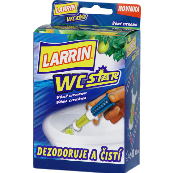 Larrin Toilet Star Duft Zitronengel für Toilettenschüssel 7 mit Gelfüllung 42 ml
