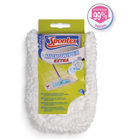 Spontex Microwiper Zusätzlicher Ersatz für einen flachen Mopp mit Fransen und aktiver Mikrofaser