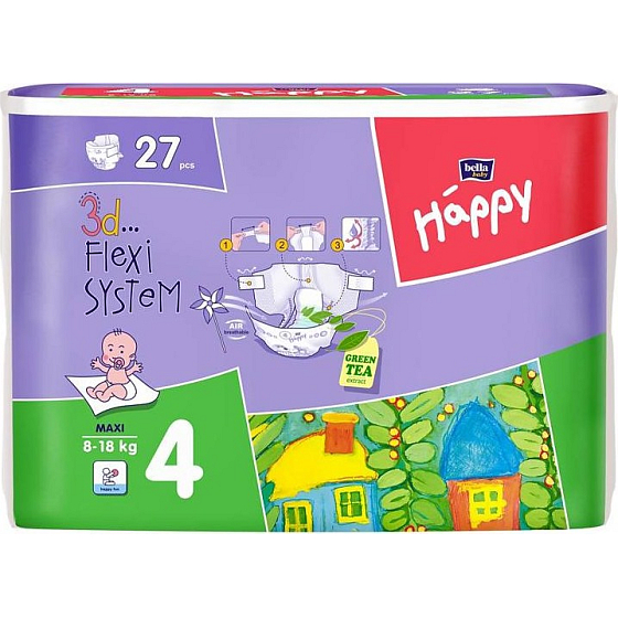 Bella Happy 4 Maxi 8-18 kg Windelhöschen 27 Stück