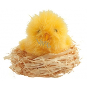 Plüsch Huhn in einem natürlichen Nest 7 cm