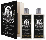 Bohemia Gifts Gentleman Olivenöl Duschgel 250 ml + Haarshampoo 250 ml, Buch Kosmetikset