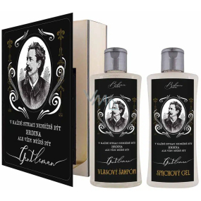 Bohemia Gifts Gentleman Olivenöl Duschgel 250 ml + Haarshampoo 250 ml, Buch Kosmetikset