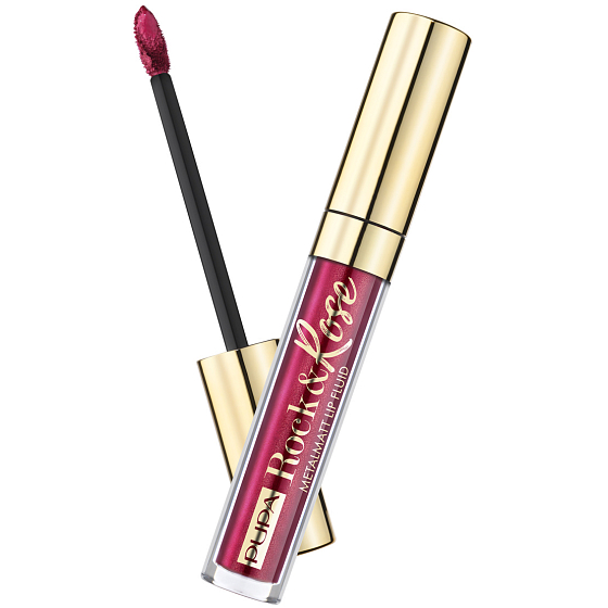 Pupa Rock & Rose Metall Matt Lip Fluid flüssiger metallischer Lippenstift matt 002 True Ruby 3 ml