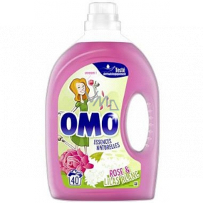Omo Essences Naturelles Rose & Lilas Blanc Universal-Gel zum Waschen, weiße und farbechte Wäsche 40 Dosen 2 l