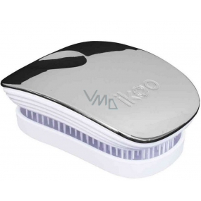 Ikoo Pocket Metallic Pocket Haarbürste nach chinesischer Medizin Oyster White silberweiß
