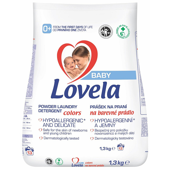 Lovela Baby Buntwäsche Hypoallergenes, sanftes Waschpulver 13 Waschladungen 1,3 kg