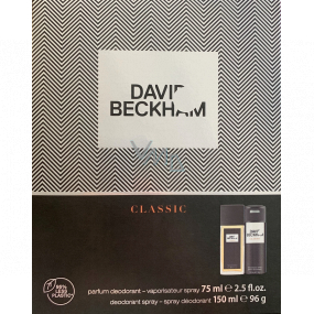 David Beckham Classic parfümiertes Deo-Glas für Männer 75 ml + Deo-Spray 150 ml, Geschenkset für Männer