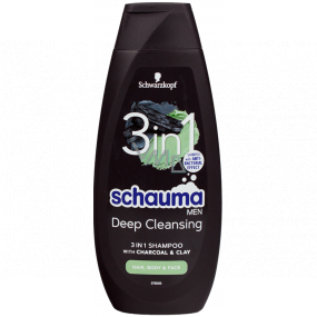 Schauma Men Charcoal & Clay 3in1 Haarshampoo für Männer 400 ml