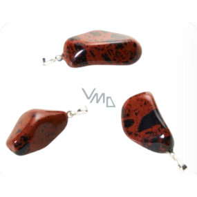 Obsidian Moka Troml Anhänger Naturstein, 2,2-3 cm, 1 Stück, Stein des Anstoßes