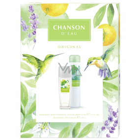 Chanson d Eau Original parfümiertes Deo-Glas 75 ml + Deo-Spray 200 ml, Kosmetik-Set für Frauen