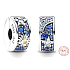 Charme Sterling Silber 925 Sonne, Stern und Mond, Stopper, Clip Perle auf Armband Natur