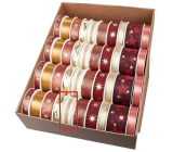 Ditipo Fabric Weihnachtsband mit Draht Bright mit goldenen Fäden in der Mitte 3 m x 25 mm