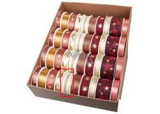 Ditipo Fabric Weihnachtsband mit Draht Bright mit goldenen Fäden in der Mitte 3 m x 25 mm