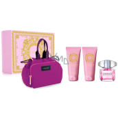 Versace Bright Crystal Eau de Toilette 90 ml + Körperlotion 100 ml + Duschgel 100 ml + Handtasche, Geschenkset für Frauen