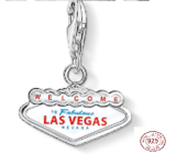 Charm Sterling Silber 925 Las Vegas, Karabinerhaken Anhänger auf Reise-Armband