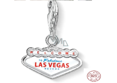 Charm Sterling Silber 925 Las Vegas, Karabinerhaken Anhänger auf Reise-Armband