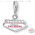 Charm Sterling Silber 925 Las Vegas, Karabinerhaken Anhänger auf Reise-Armband