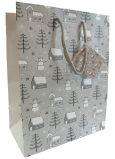 Nekupto Geschenktasche Weihnachten WBM 2419 silber CZ/xSK/HU