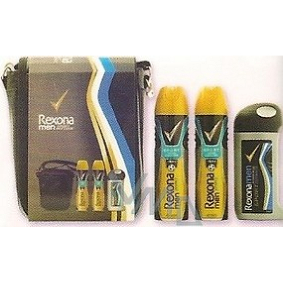 Rexona Men Sport Defense 2 x Antitranspirant 150 ml + Duschgel 250 ml + Beutel, Kosmetikset