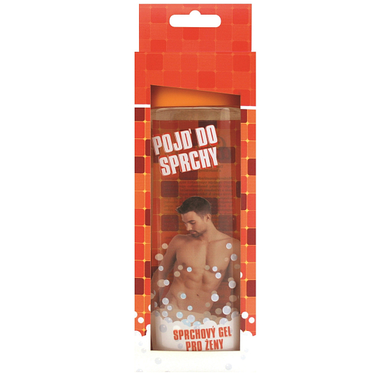 Bohemia Gifts Geh in die Dusche sanftes Duschgel mit originellem 3D-Etikett und Seidenproteinen, Wassermelone und Traube für Frauen in einer orangefarbenen Schachtel 300 ml