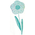 Blume groß blau verflochten 49 cm