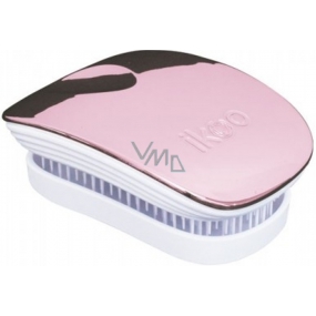 Ikoo Pocket Metallic Pocket Haarbürste nach chinesischer Medizin metallic hellrosa-weiß