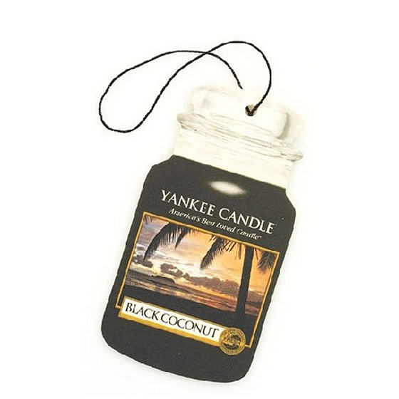 Yankee Candle Black Coconut - Schwarze Kokosnuss Klassisch duftendes Auto-Tag-Papier 12 g