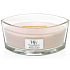 WoodWick Vanille & Meersalz - Vanille- und Meersalz-Duftkerze mit breitem Holzdocht und Deckelglasboot 453 g
