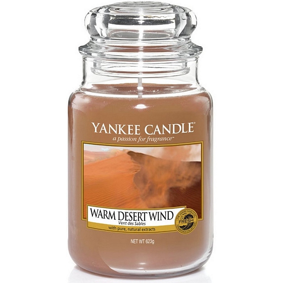 Yankee Candle Warm Desert Wind - Warme Duftkerze mit Wüstenwind Klassisches großes Glas 623 g