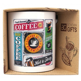 Bohemia Gifts Keramikbecher mit Aufdruck Kaffee - Retro 350 ml
