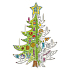Monumi Weihnachtsbaum Puzzle für Kinder ab 3 Jahren Größe 67 cm