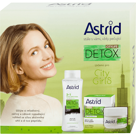 Astrid Citylife Detox Moisturizing Brightening Day Cream 50 ml + 3in1 Mizellenwasser 400 ml, Kosmetikset