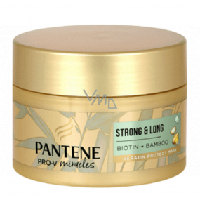 Pantene Strong & Long Bambus und Biotin regenerierende Keratinmaske gegen Haarausfall 160 ml