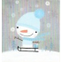 Nekupto Weihnachtsgeschenkkarten Schneemann auf einem Schlitten 6,5 x 6,5 cm 6 Stück