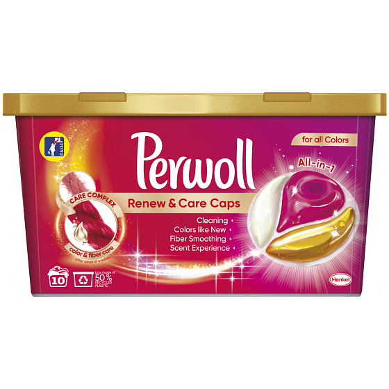 Perwoll Renew & Care Caps Kapseln zum Waschen von Buntwäsche 10 Dosen 145 g